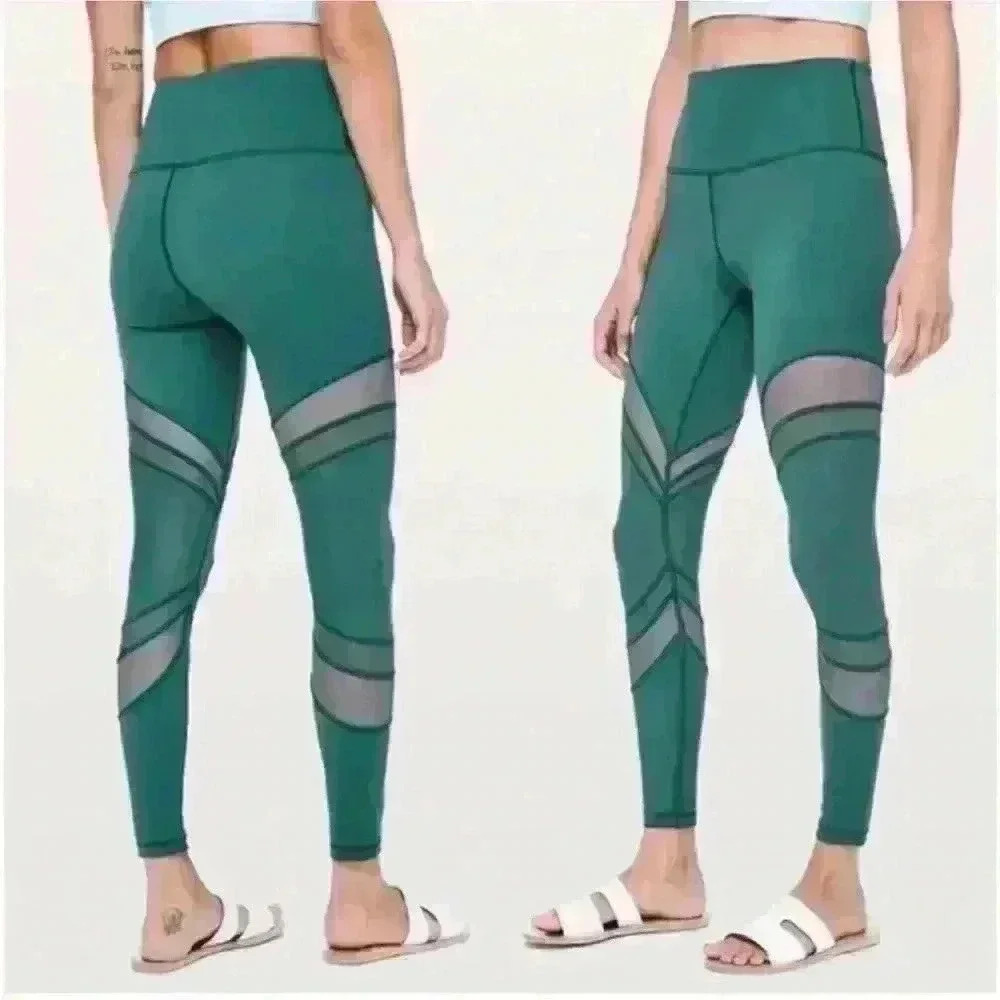 Lululemon Seek The Heat Tight Sz 6 28" In Green Jasper leggings